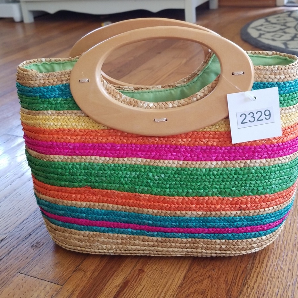 Handle straw bag 12L x 4.5W x 9.5H